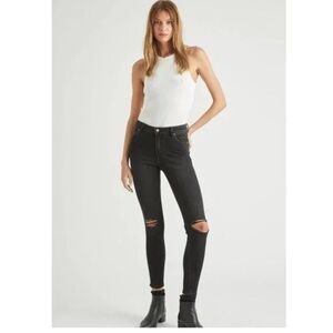 Women’s ROLLAS JEANS Westcoast Ankle Mid Rise Black Skinny Jean. Size 28